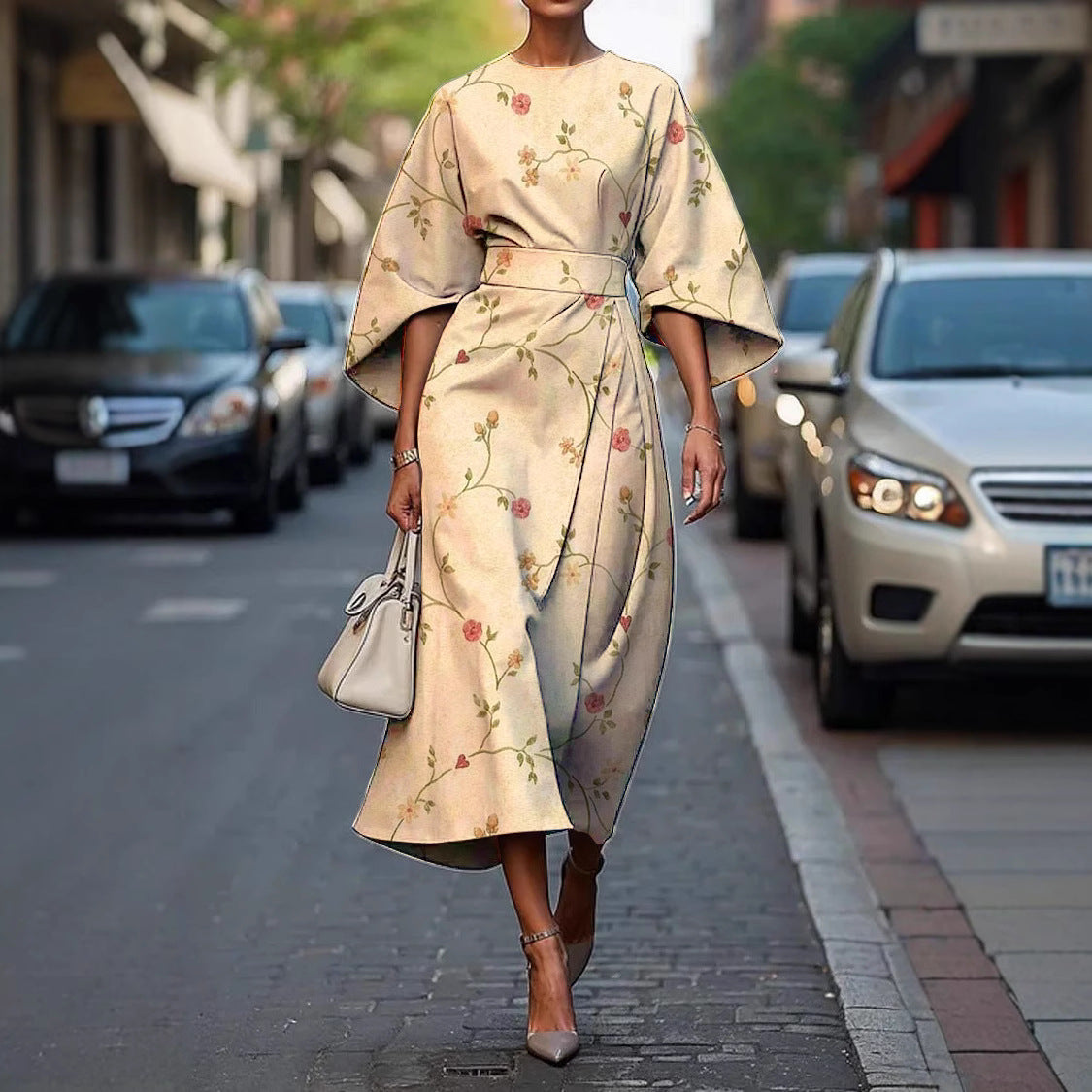 Elegantes Blumen-Print Kleid für Alltag & Events