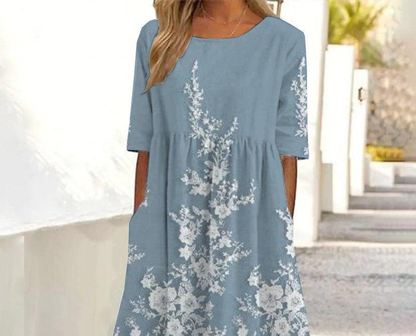 Frühlingshaftes Midi-Kleid mit Blumenprint für jeden Anlass