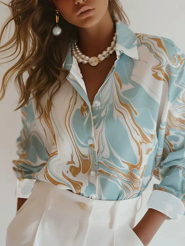 Chic Blue Long Sleeve Shirt - Ihr stilvoller Begleiter für den Frühling