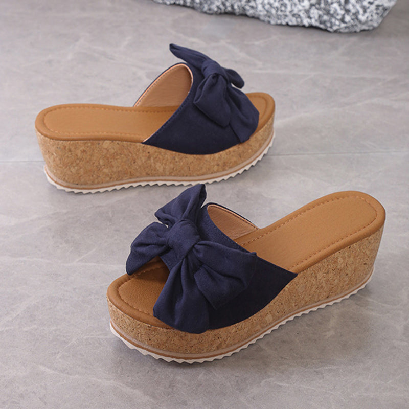 Leoparden Print Wedge Slippers Sommer Chic Damen