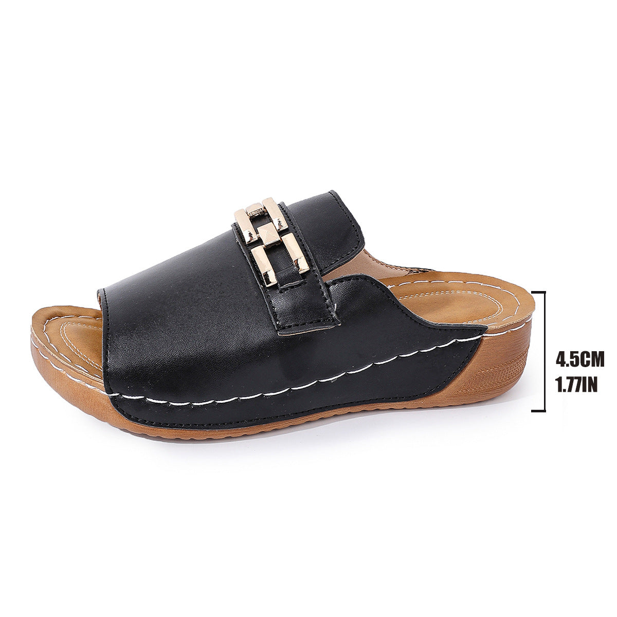Peep Toe Slippers mit Metallakzenten für den Frühling