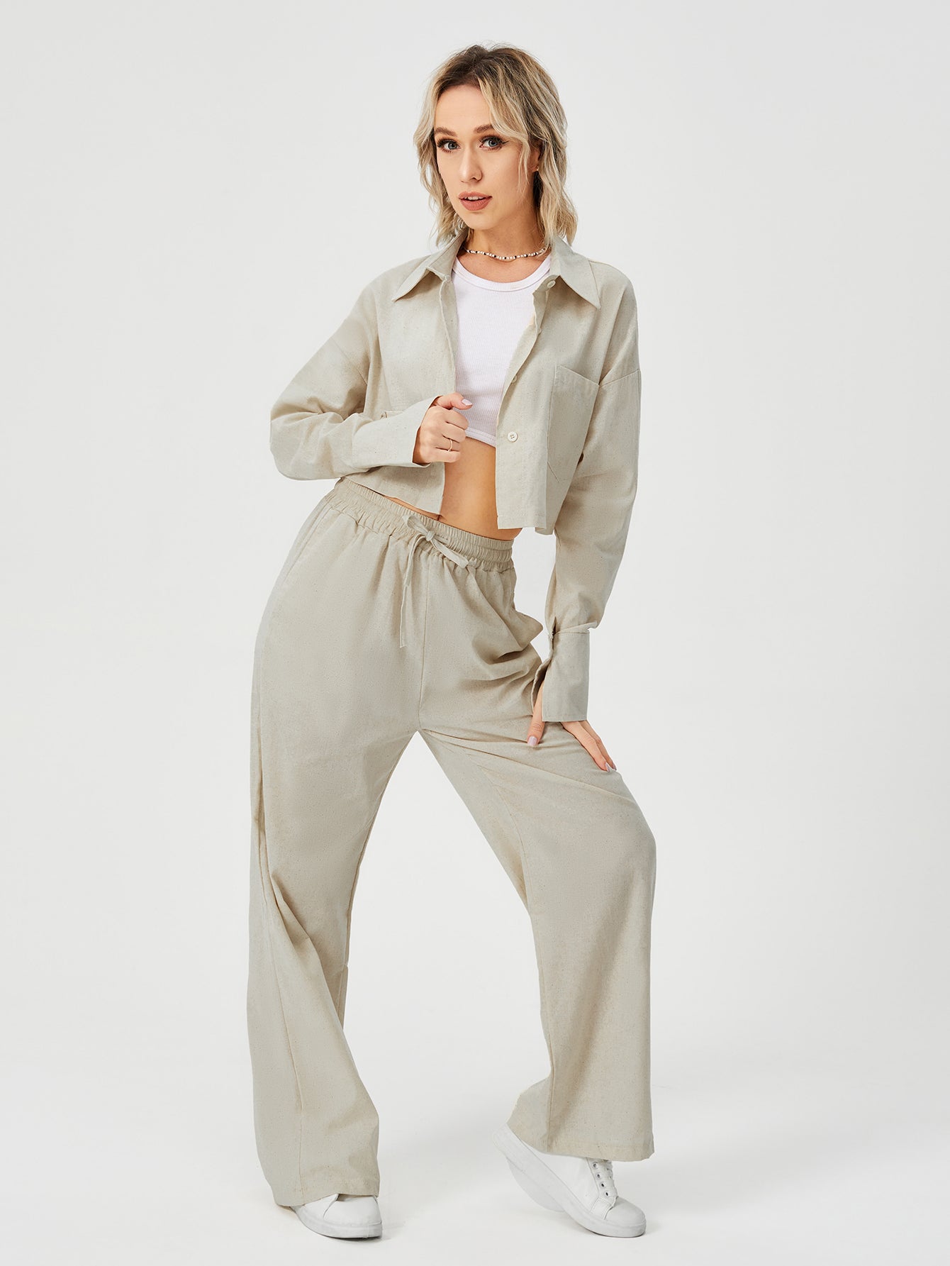 Elegantes Damen Zweiteiler Set für Freizeit & Loungewear