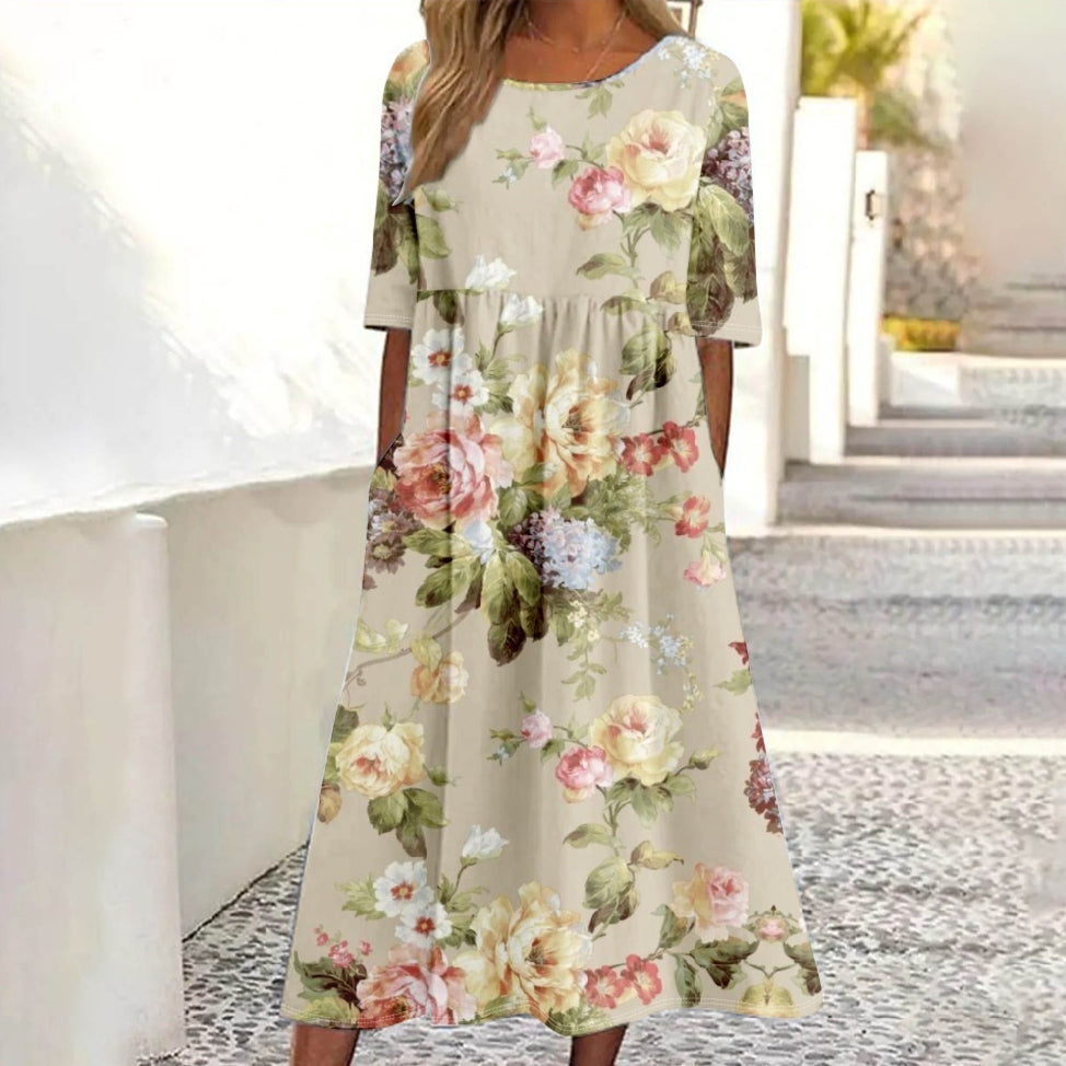Blumiges A-Linien Frühlingskleid für Alltag & Anlässe