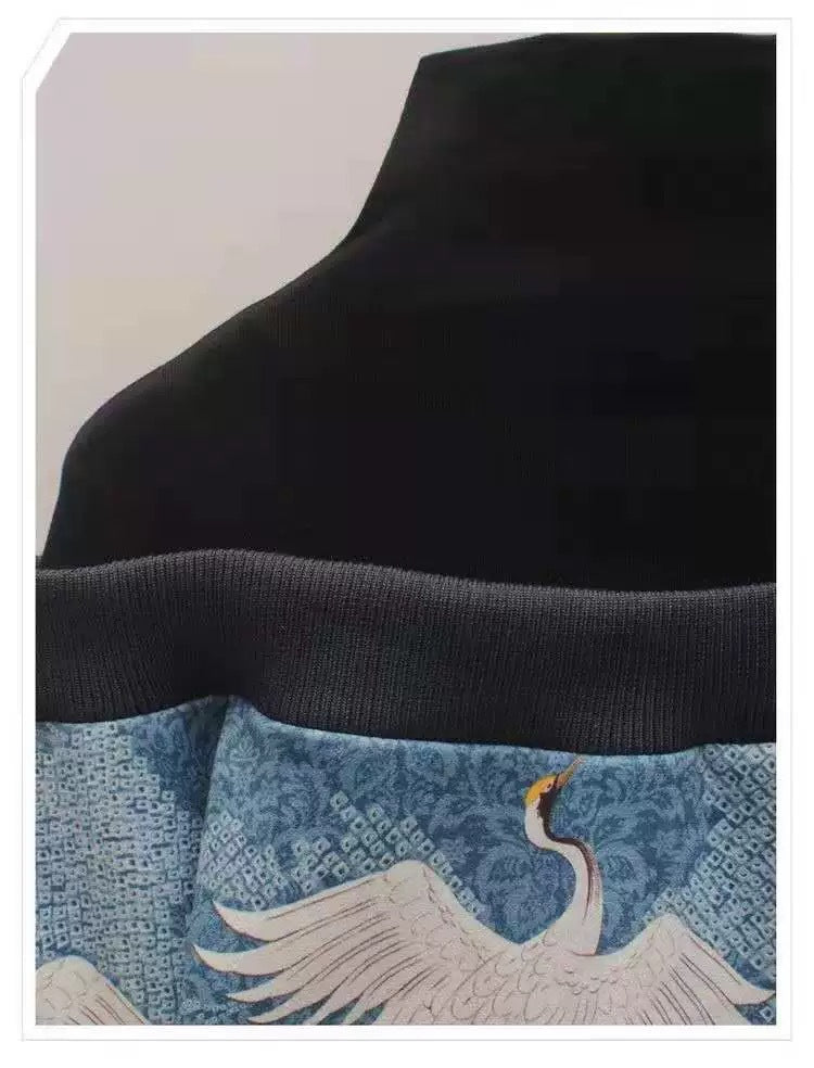 Eleganter Damen-Sweater mit Kranich-Muster für Alltag