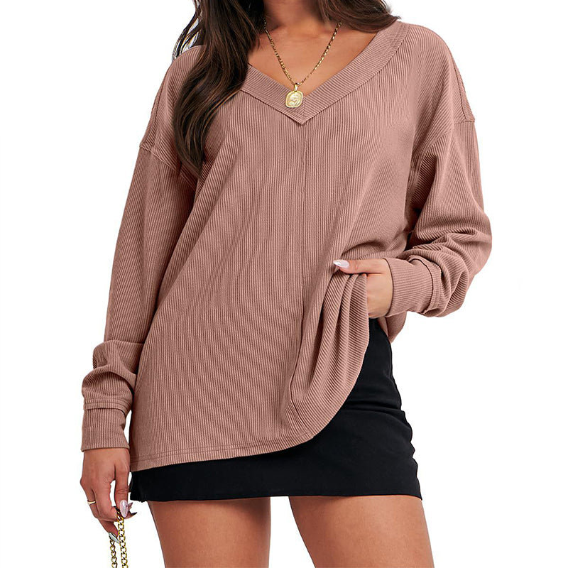 Lässiger V-Ausschnitt Pullover für Frühling & Winter