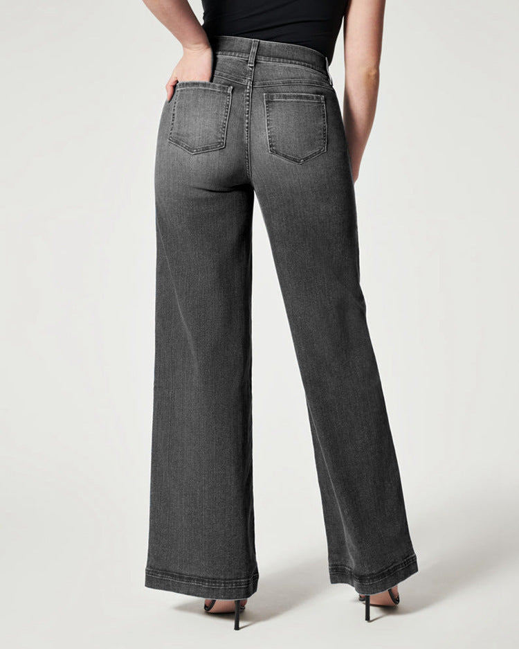 Frühlingshafte Damen-Jeans mit weitem Bein für Alltagslooks