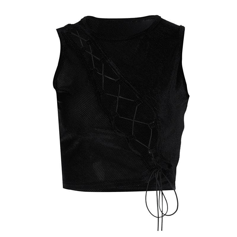 Schwarzes Cutout Top Sexy Frühjahrsliebling