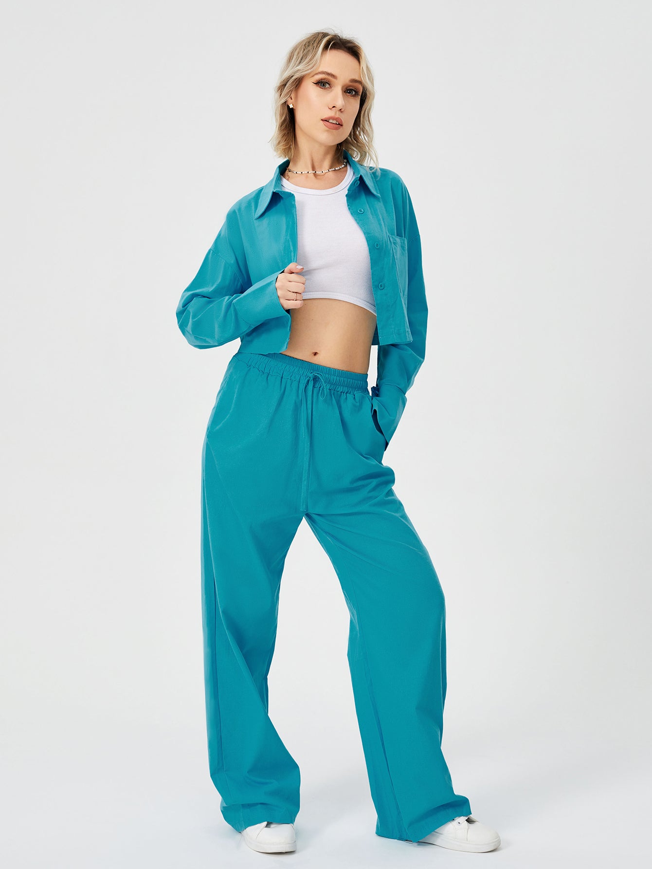 Elegantes Damen Zweiteiler Set für Freizeit & Loungewear