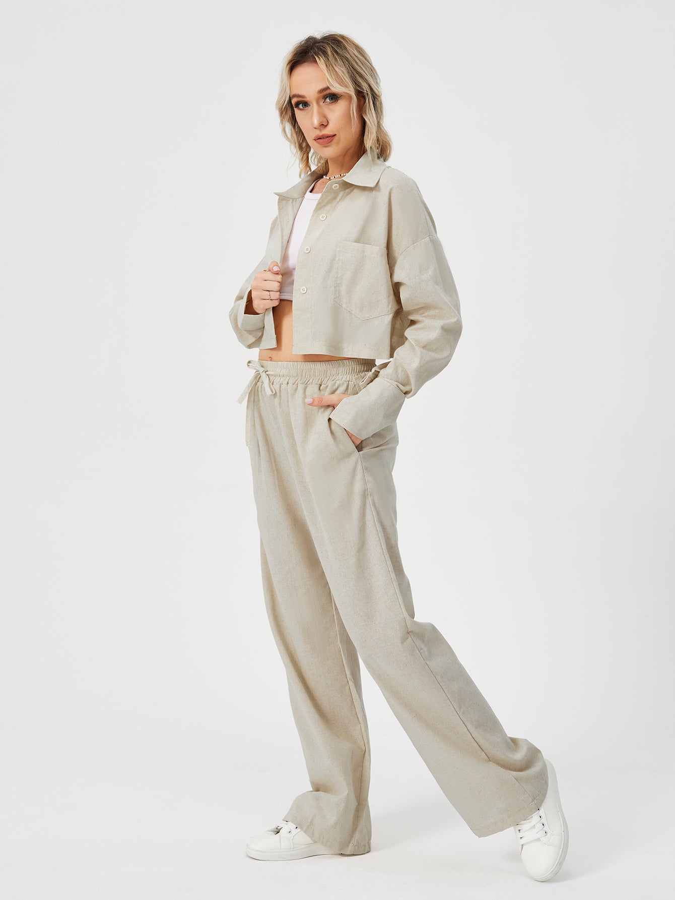 Elegantes Damen Zweiteiler Set für Freizeit & Loungewear
