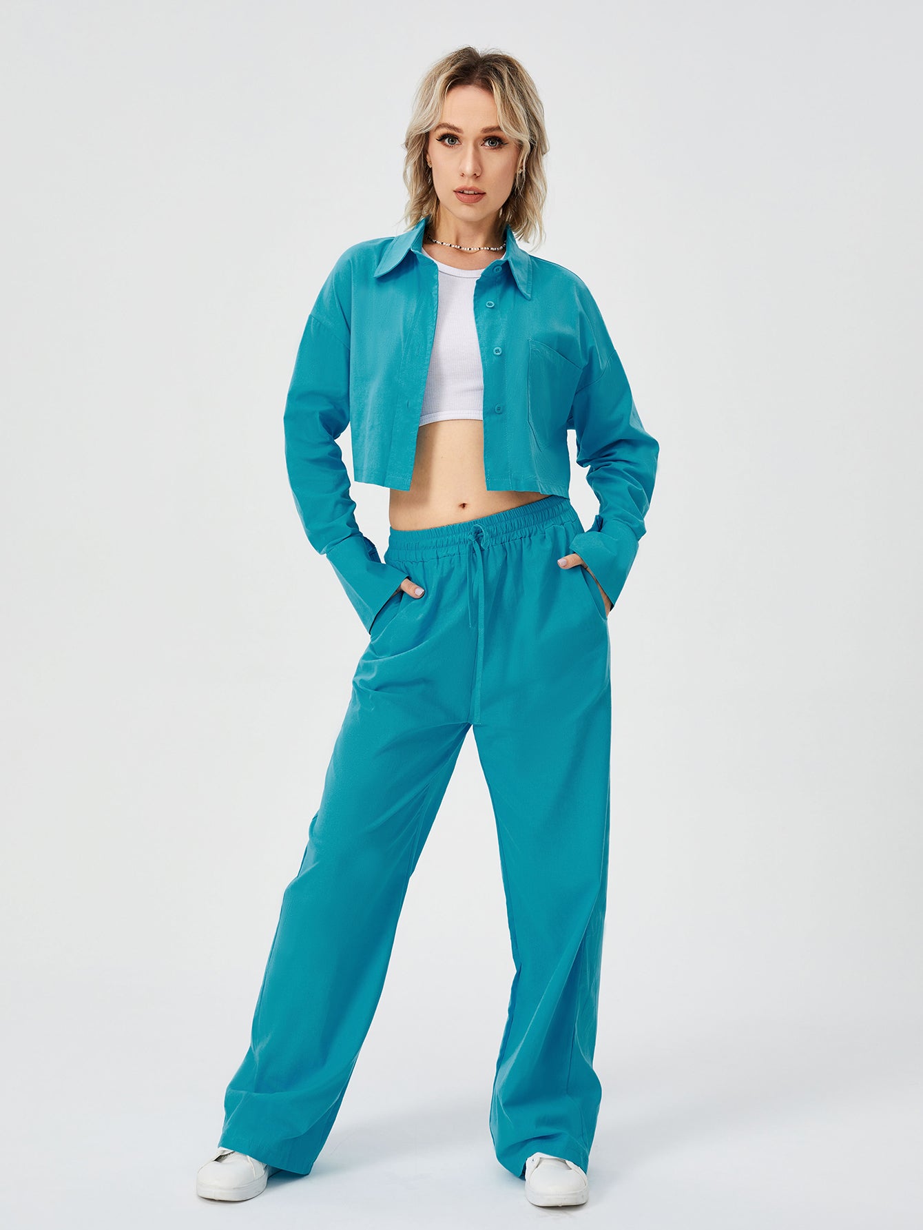 Elegantes Damen Zweiteiler Set für Freizeit & Loungewear