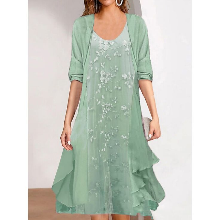 Elegantes Frühlingskleid A-Linie mit Jäckchen für Damen