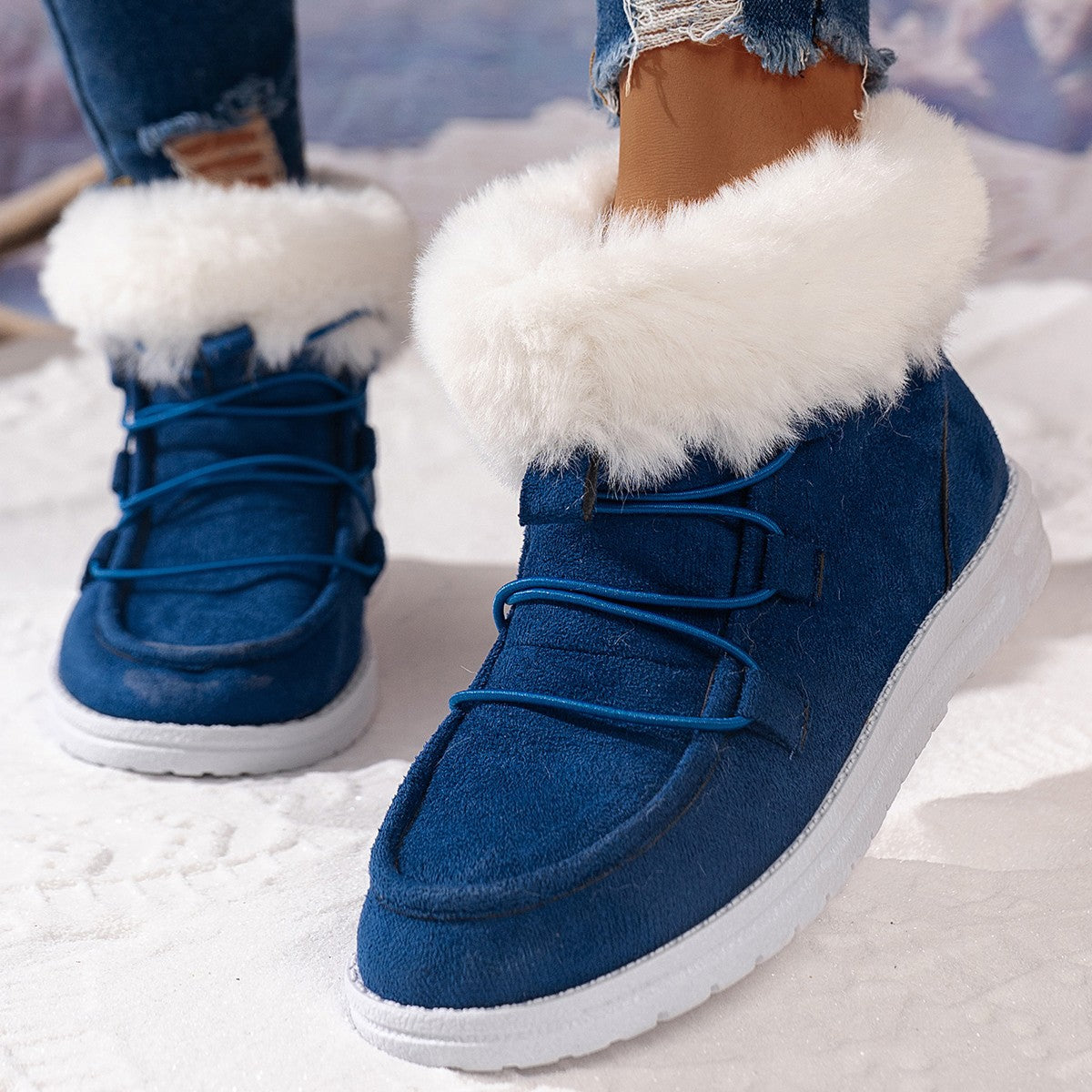 Flauschige Damen-Winterstiefel Ideal für den Übergang
