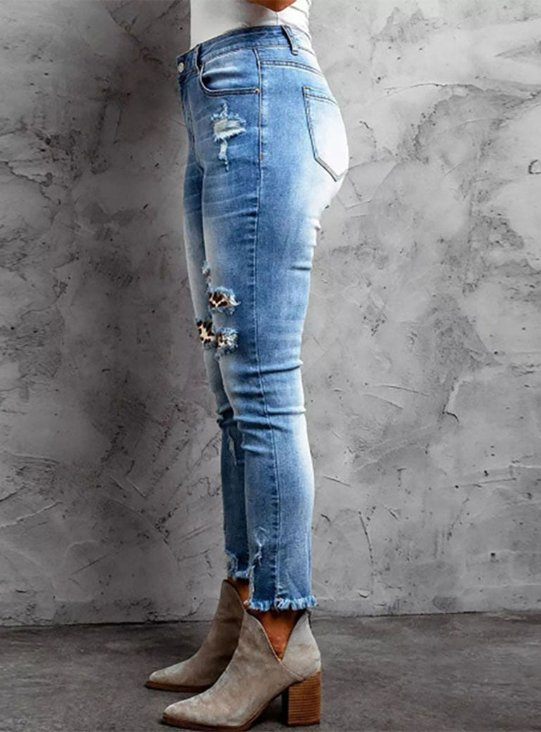 Frühlingshafte Denim-Hose mit Quasten Perfekt für Alltag & Freizeit