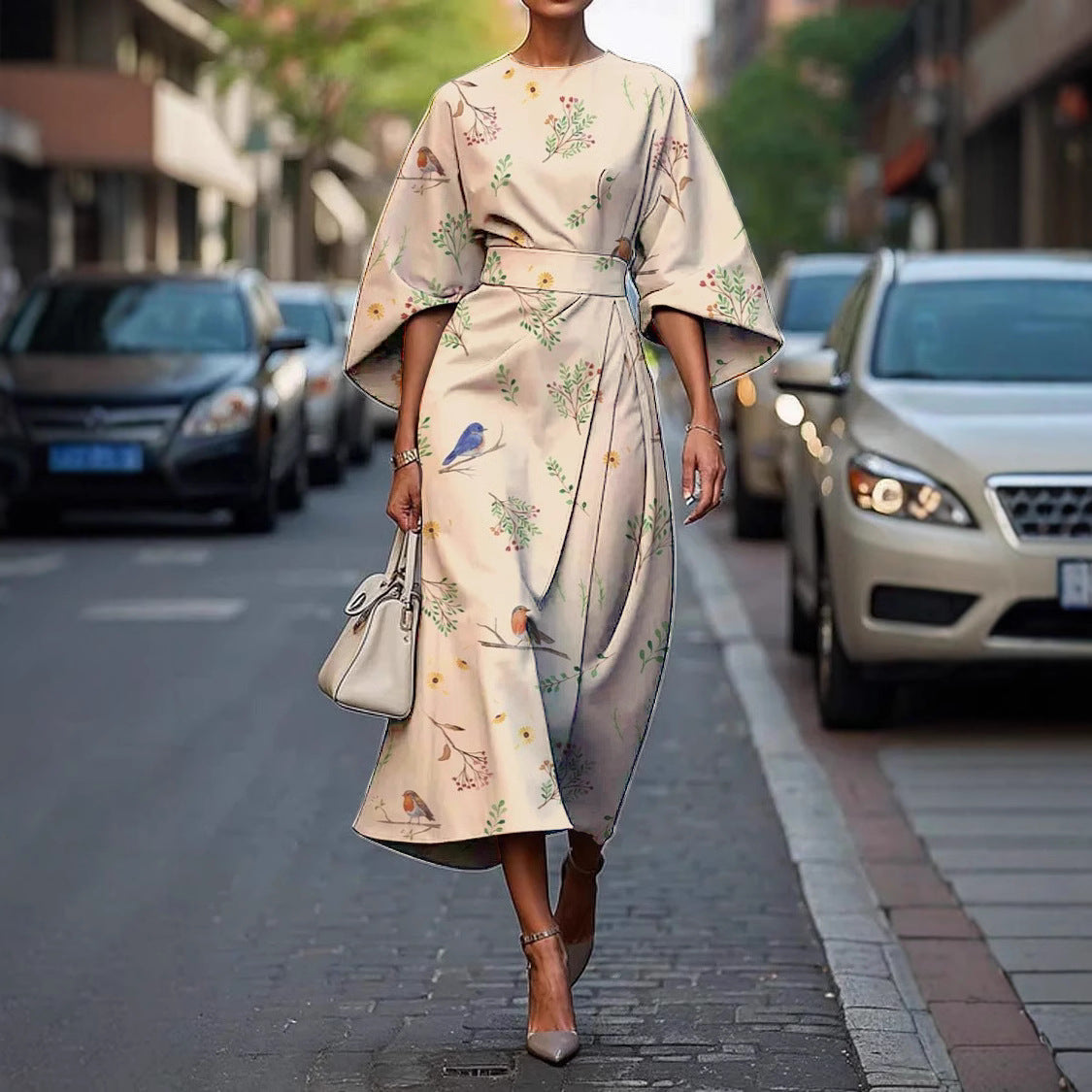 Elegantes Blumen-Print Kleid für Alltag & Events