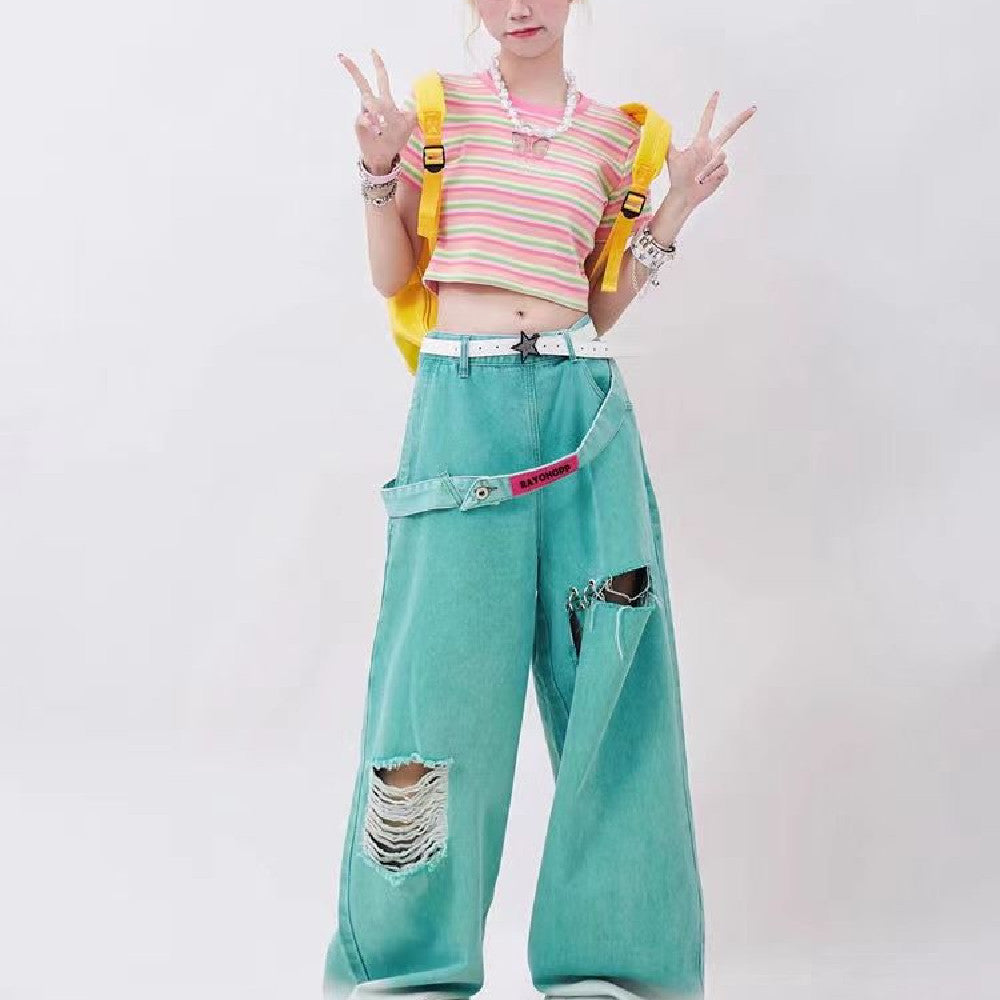 Retro Tattered Jeans für Stylische Frühlingslooks