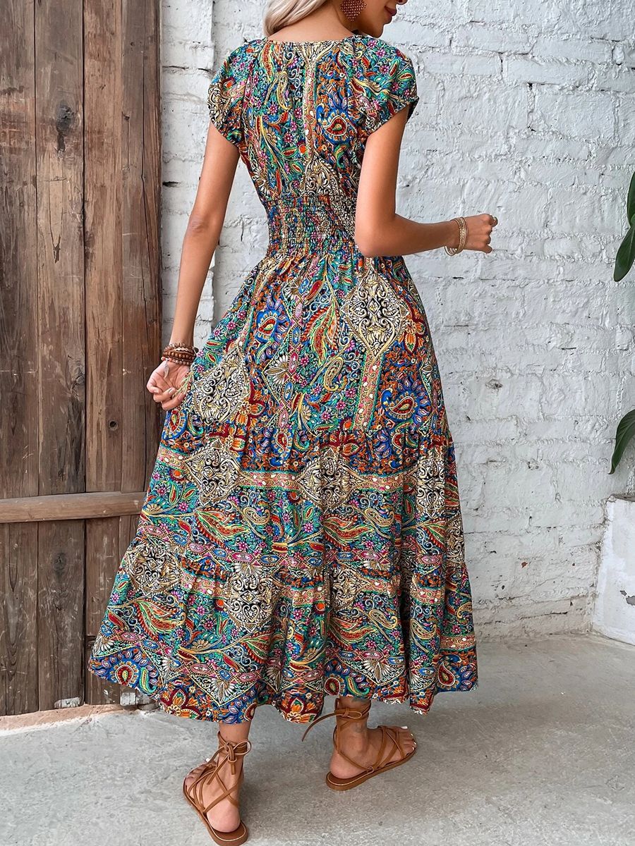 Bohemian Kleid Frühling Elegant für Alltag & Events