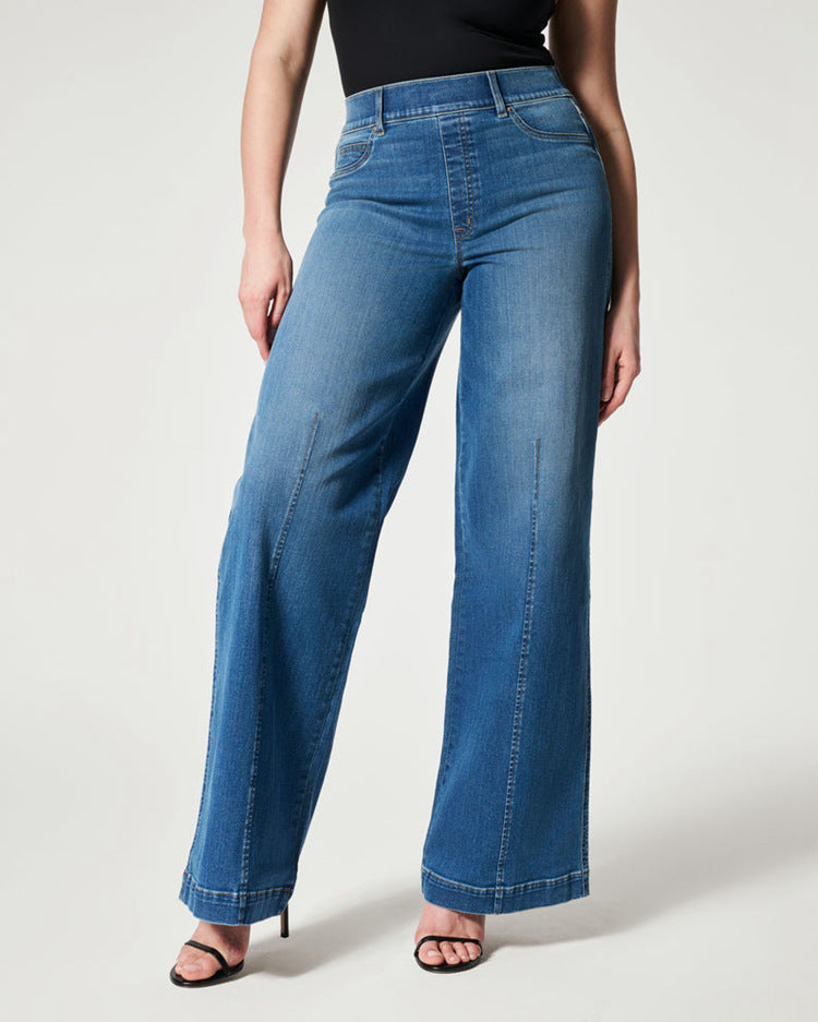 Frühlingshafte Damen-Jeans mit weitem Bein für Alltagslooks