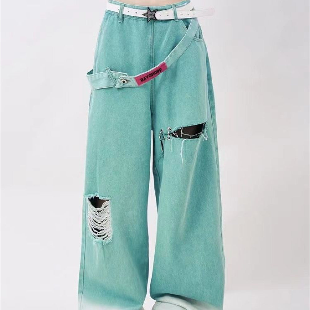 Retro Tattered Jeans für Stylische Frühlingslooks