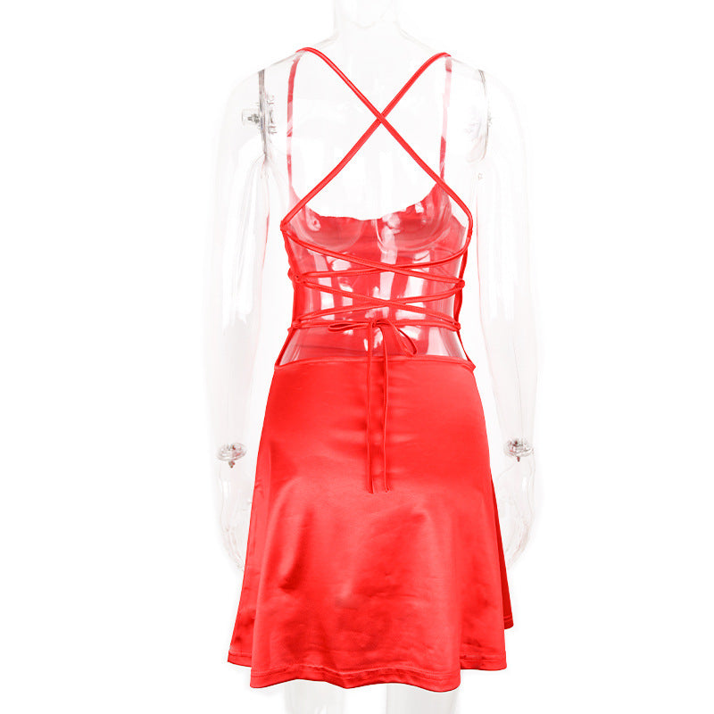 Verführerisches Mini-Partykleid mit Schnürung für Frühling