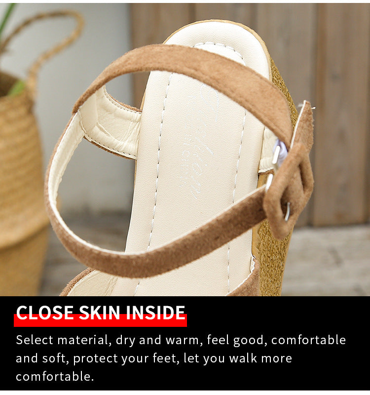 Wedge Sandalen Damen Sommer Cross-Strap Plateau
