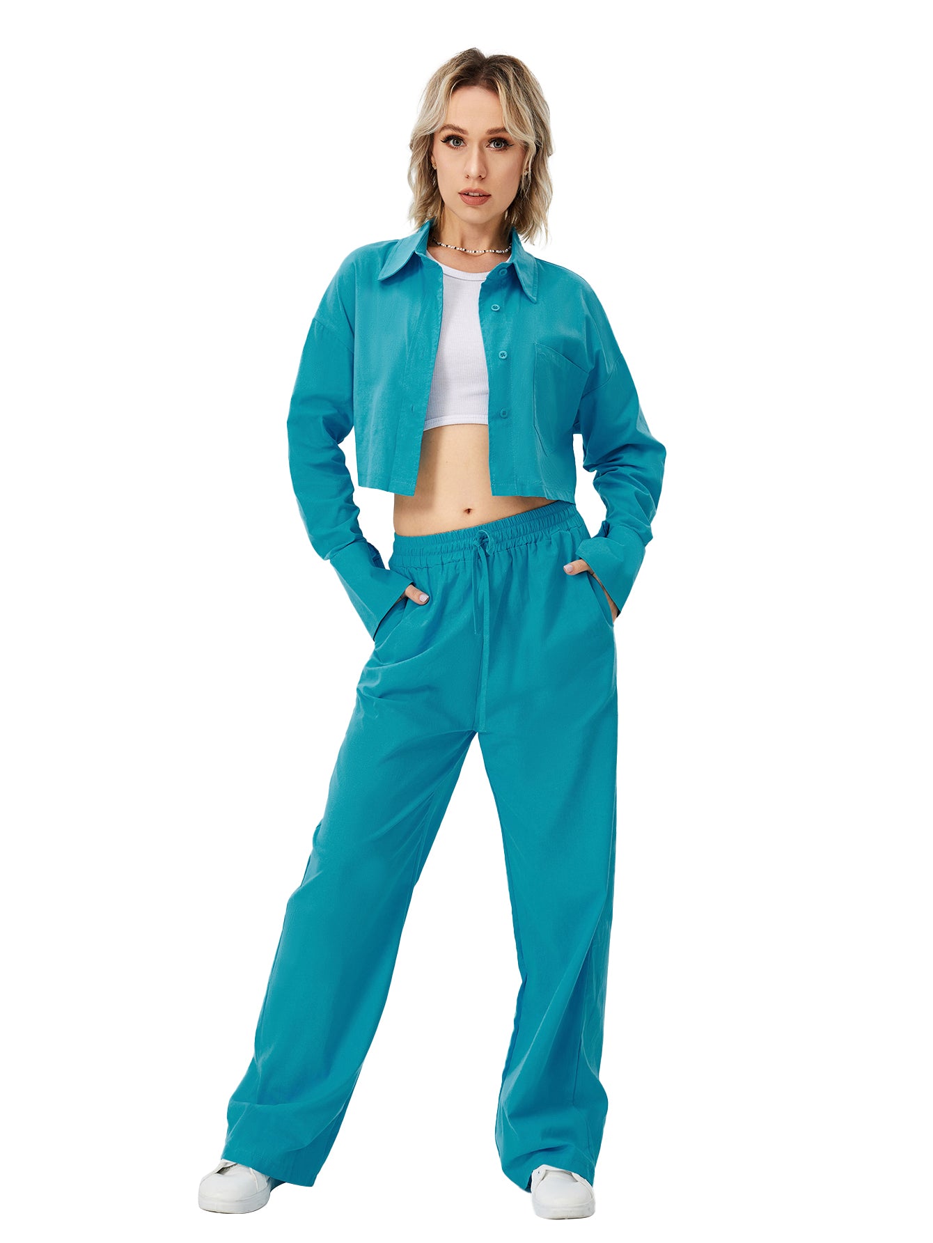 Elegantes Damen Zweiteiler Set für Freizeit & Loungewear