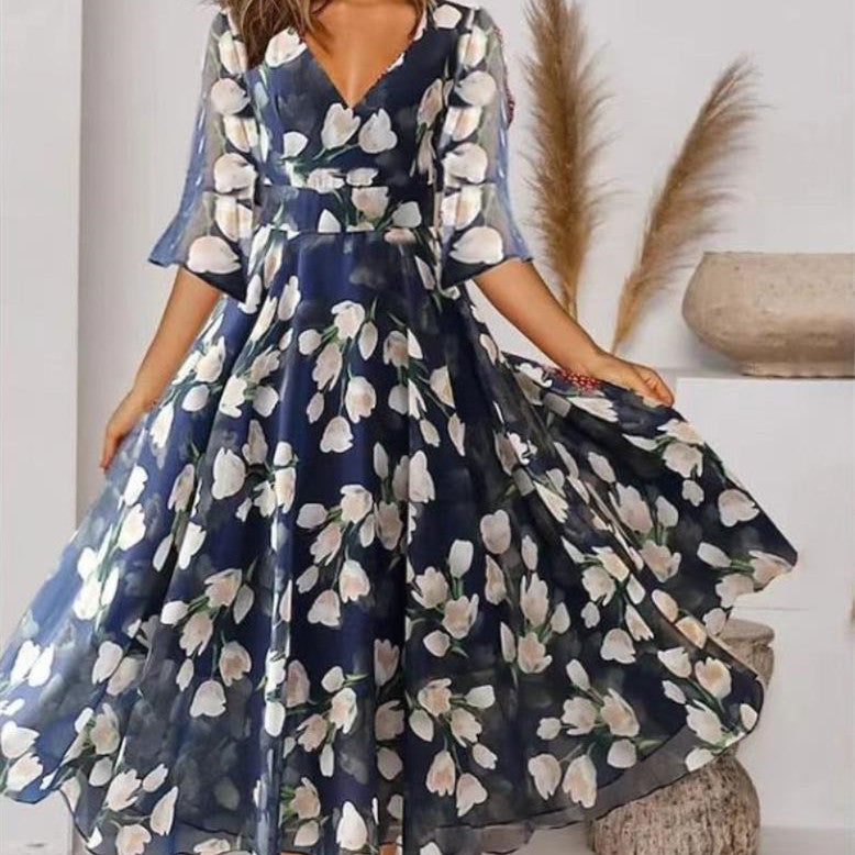 Elegantes V-Ausschnitt Kleid Perfekt für Alltag & Anlässe