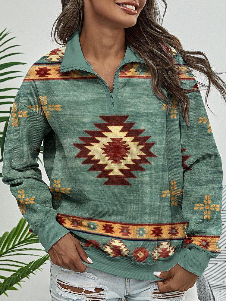 Ethno Pullover Damen Frühlingsmode Alltagsoutfit