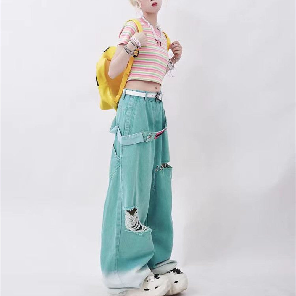 Retro Tattered Jeans für Stylische Frühlingslooks