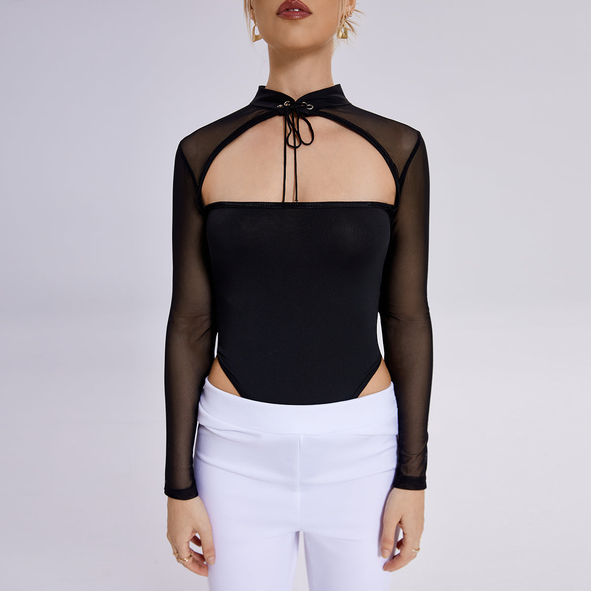 Sexy Schwarzer Netzbody für Elegante Clubabende
