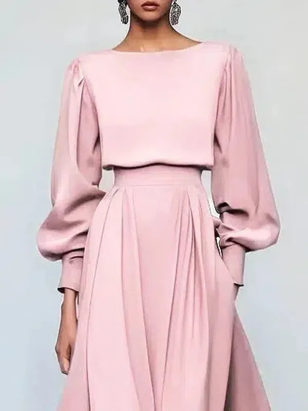 Sweet Pink Long Sleeve Maxi Dress - Frühlingserfrischung mit Stil und Komfort