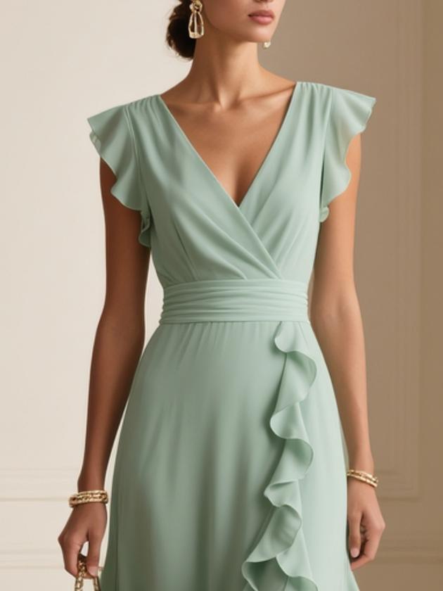 Breezy Plain Sleeveless Maxi Dress – Elegantes & Vielseitiges Frühlingskleid
