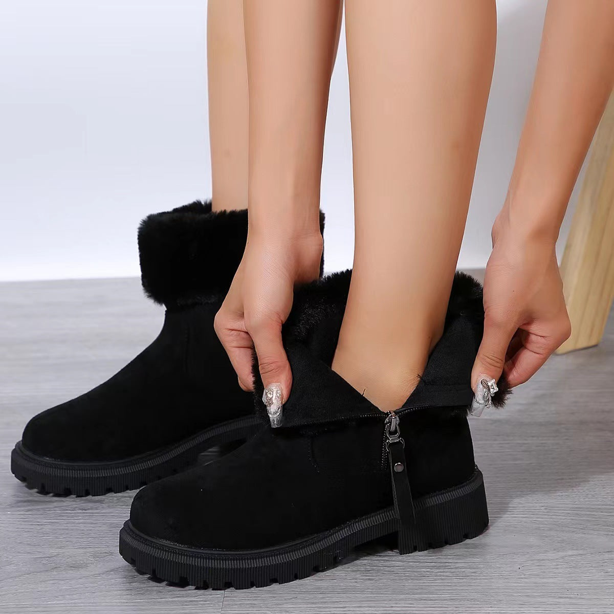 Warme Damen Winterstiefel mit Reißverschluss Outdoor geeignet