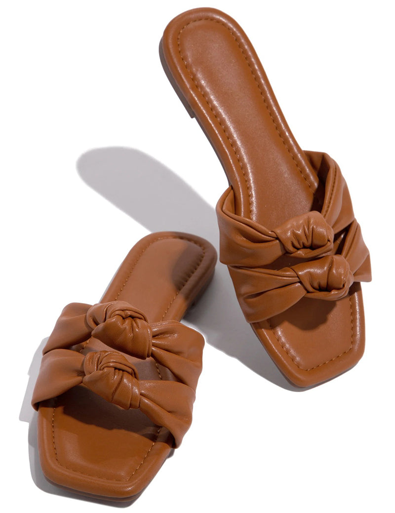 Stilvolle Double Bow Sommer-Sandalen für Gartenpartys