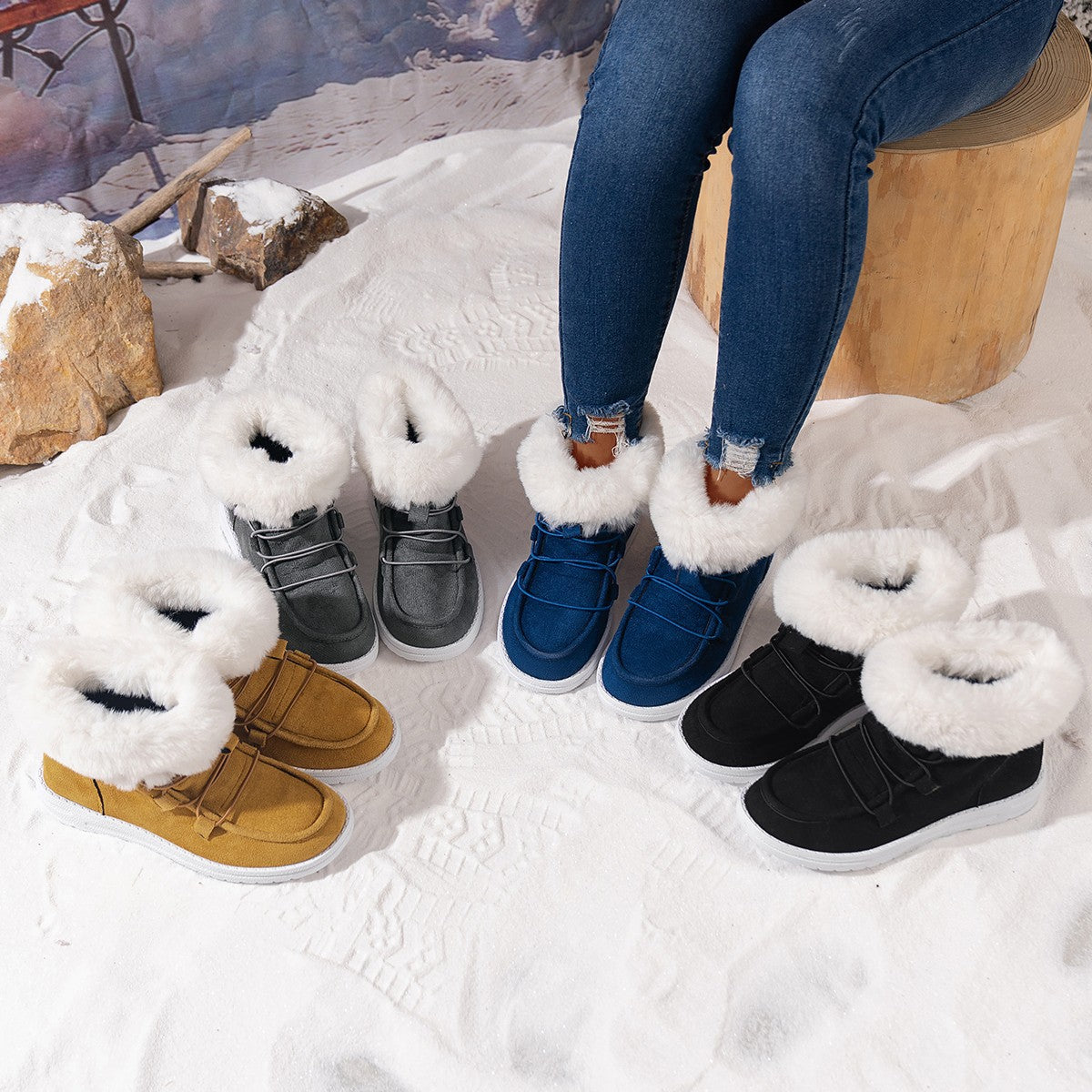 Flauschige Damen-Winterstiefel Ideal für den Übergang