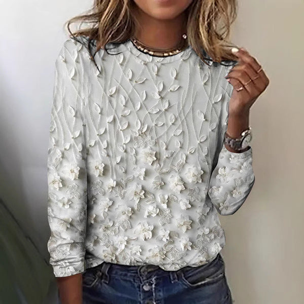 3D Design Damen Langarmshirt für Frühling & Alltag