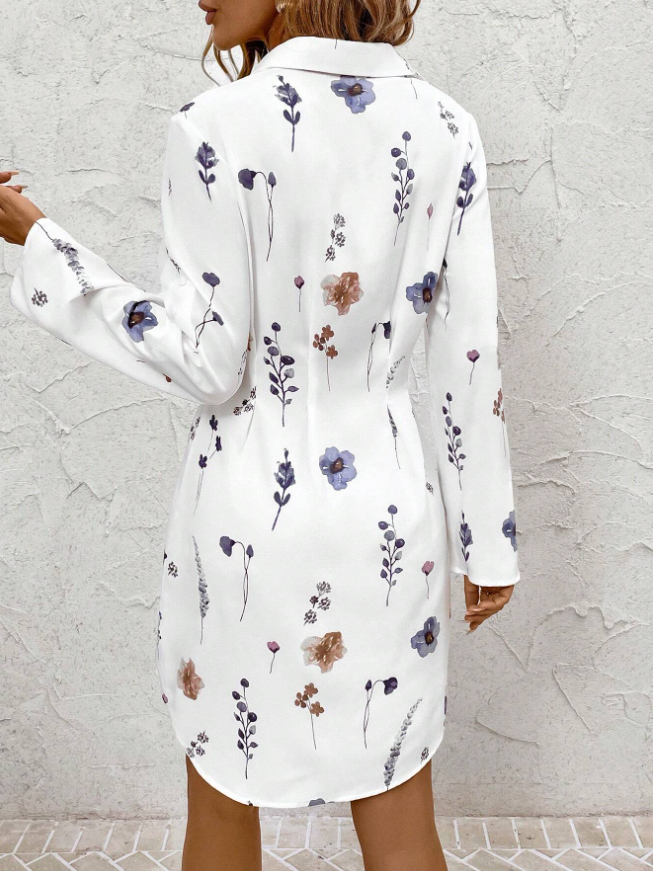 Elegantes Florales Shirtkleid Perfekt für Büro und Freizeit