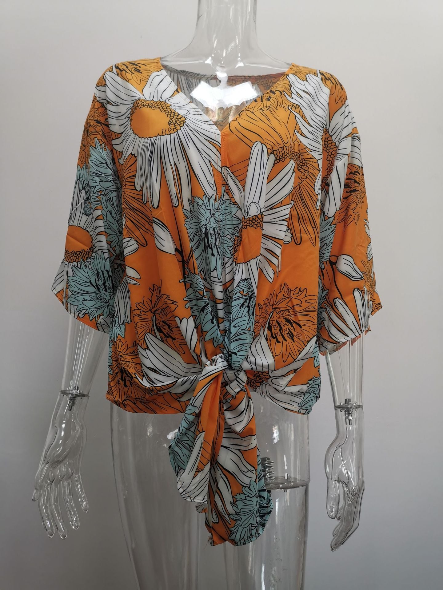 Elegantes V-Ausschnitt-Top für Frühling und Sommer