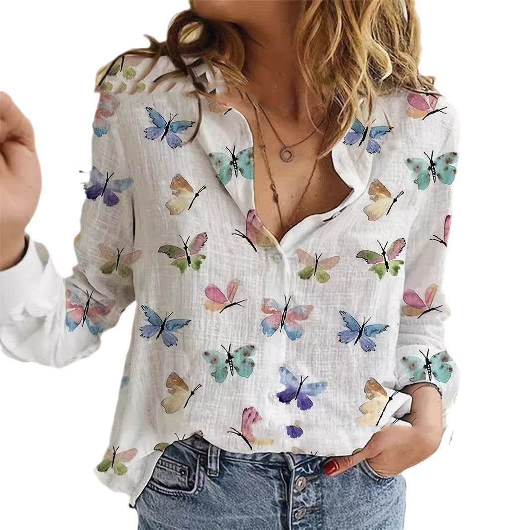 Frühlingshafte Schmetterlingsbluse Perfekt für Freizeit & Alltag