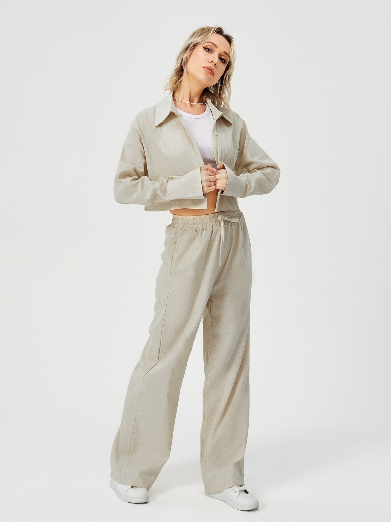 Elegantes Damen Zweiteiler Set für Freizeit & Loungewear