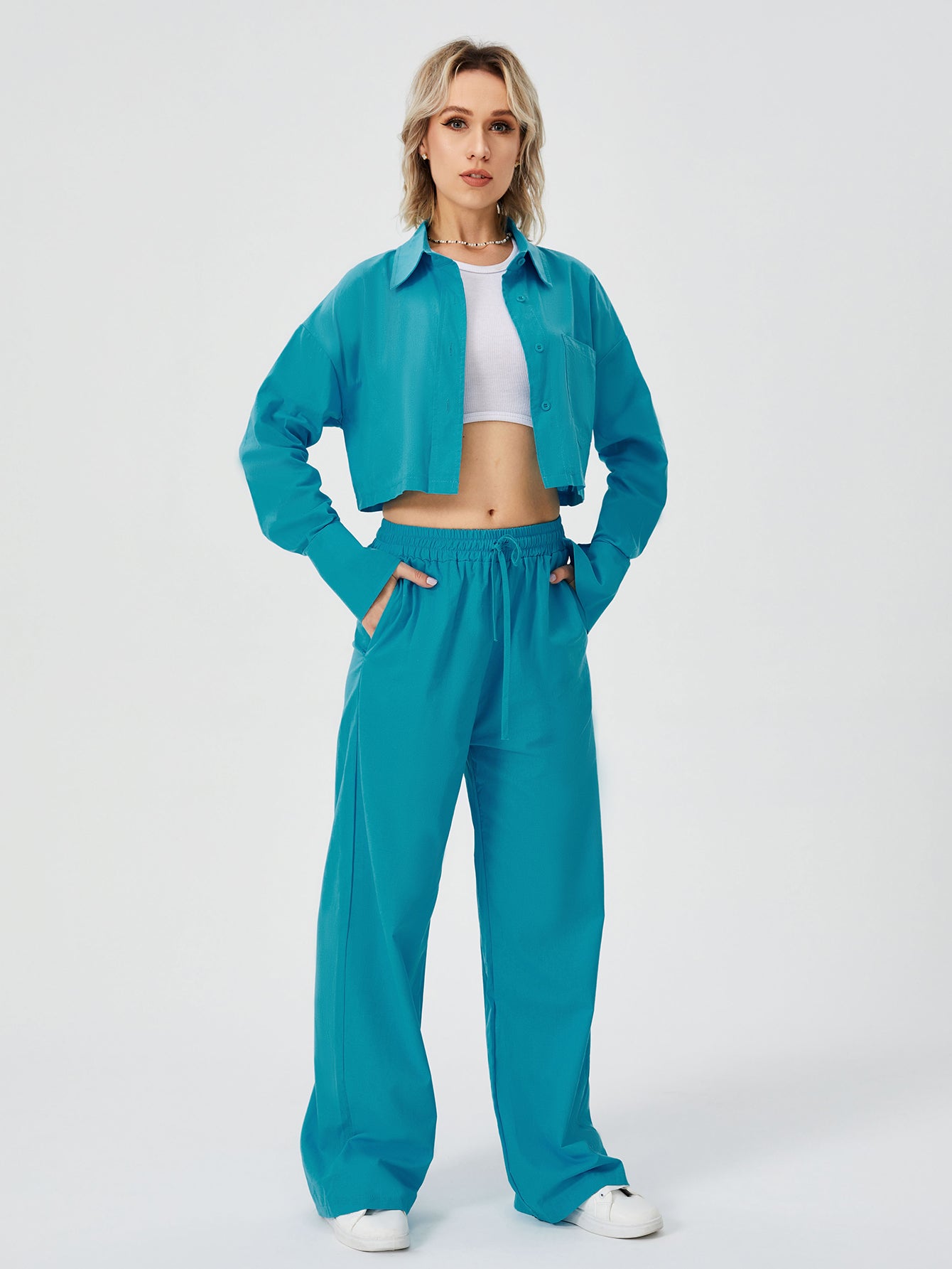 Elegantes Damen Zweiteiler Set für Freizeit & Loungewear
