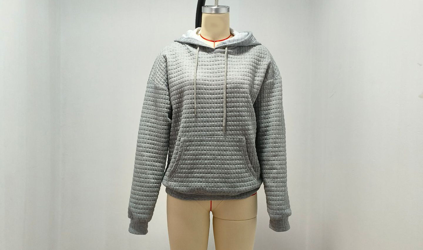 Lässiger Waffle-Hoodie Damen Perfekt für Frühling und Alltag
