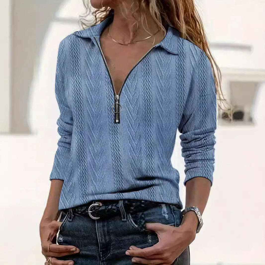 Elegantes Damen-Top mit Reißverschluss für den Frühling