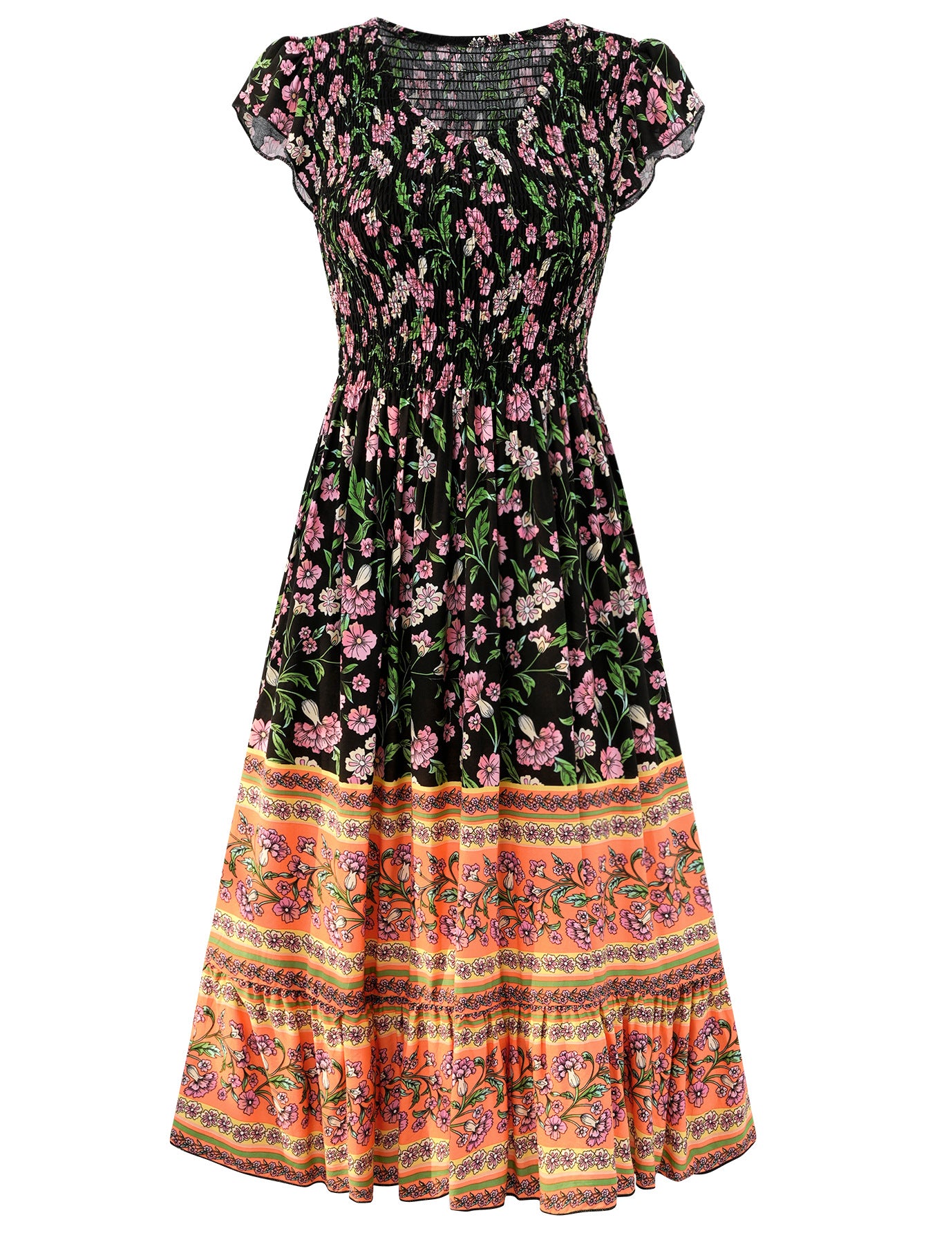 Blumen-Chic Sommerkleid Bohemian Stil für Strand & Alltag