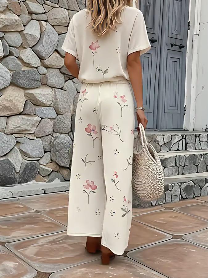 Bequemes Basic Short Sleeve Two Piece Set - Dein stylischer Frühlingsbegleiter