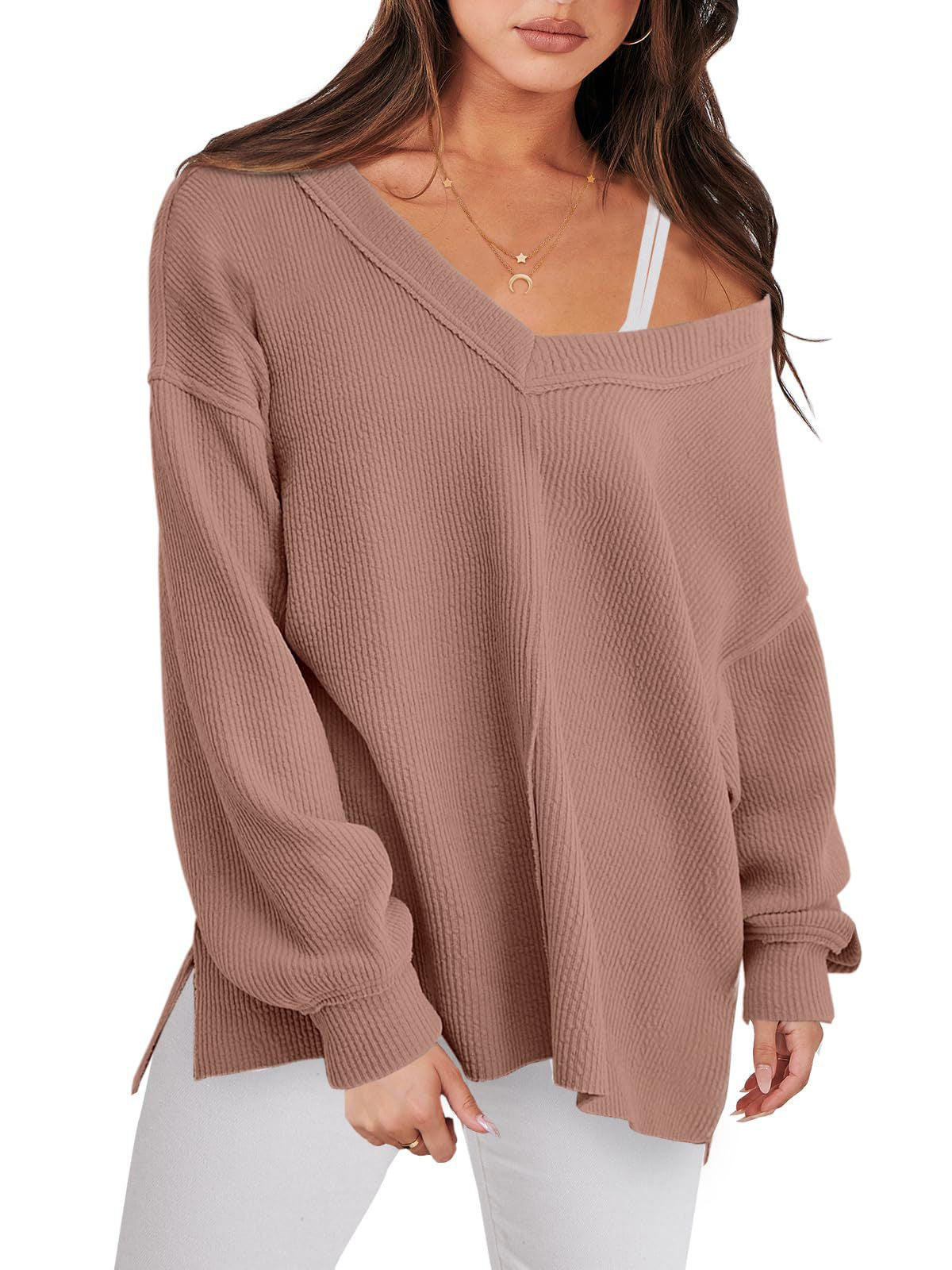 Lässiger V-Ausschnitt Pullover für Frühling & Winter
