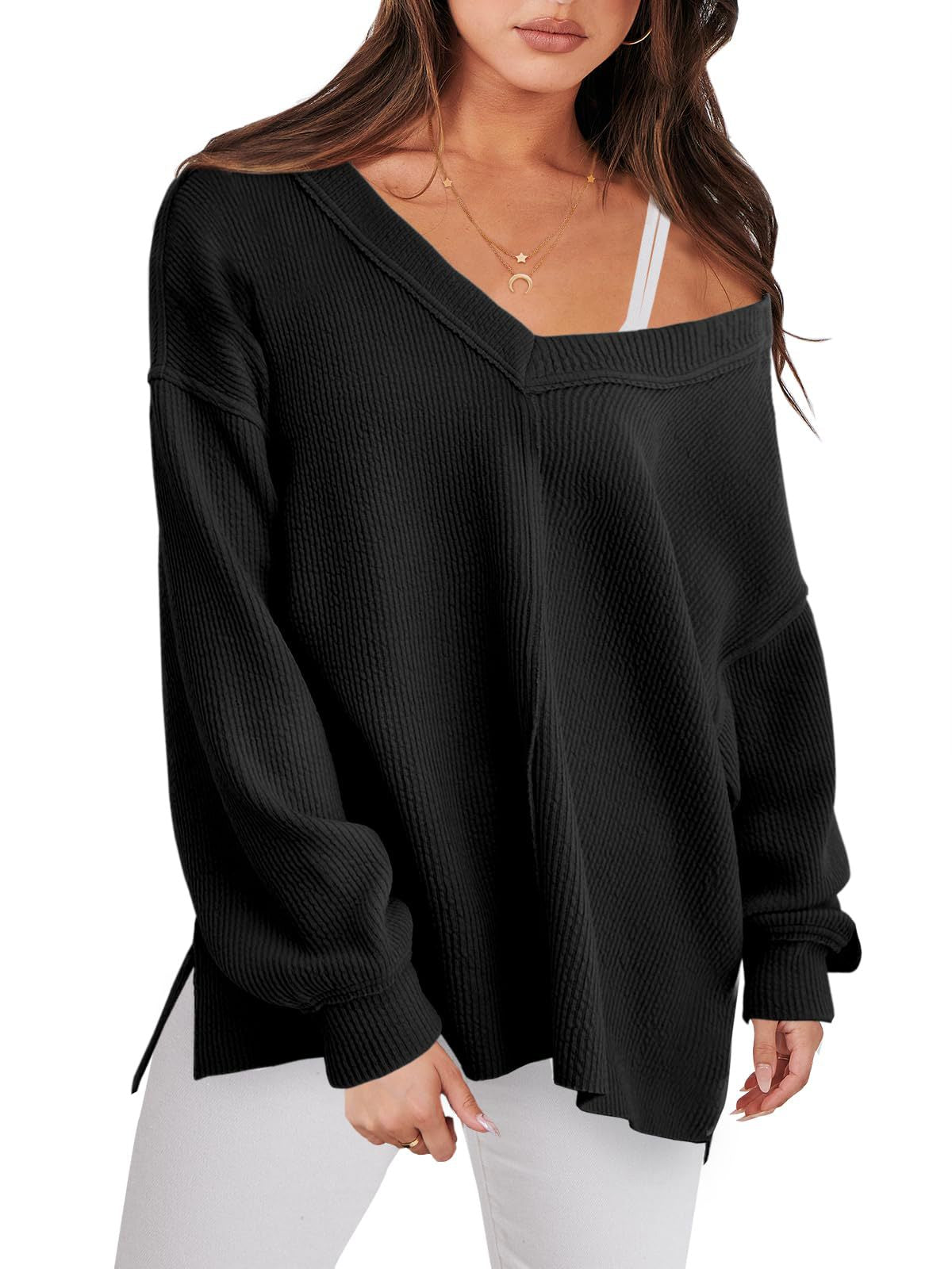 Lässiger V-Ausschnitt Pullover für Frühling & Winter
