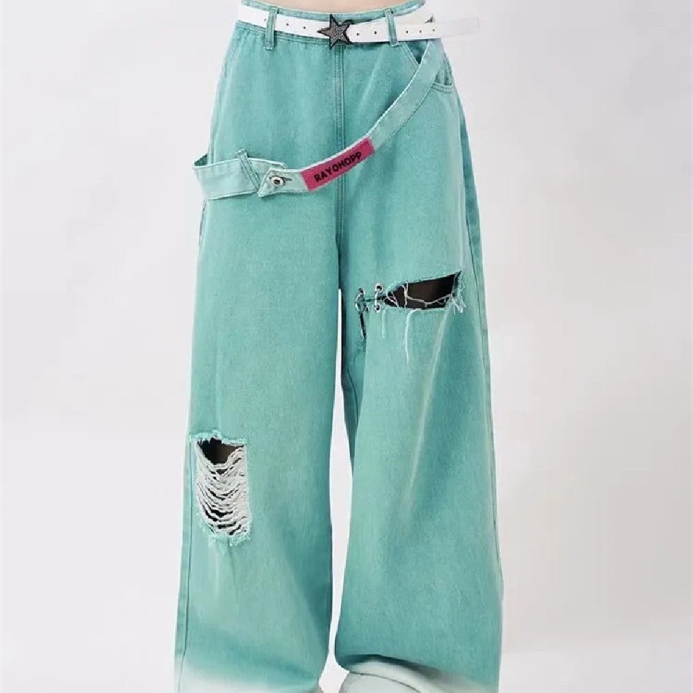 Retro Tattered Jeans für Stylische Frühlingslooks