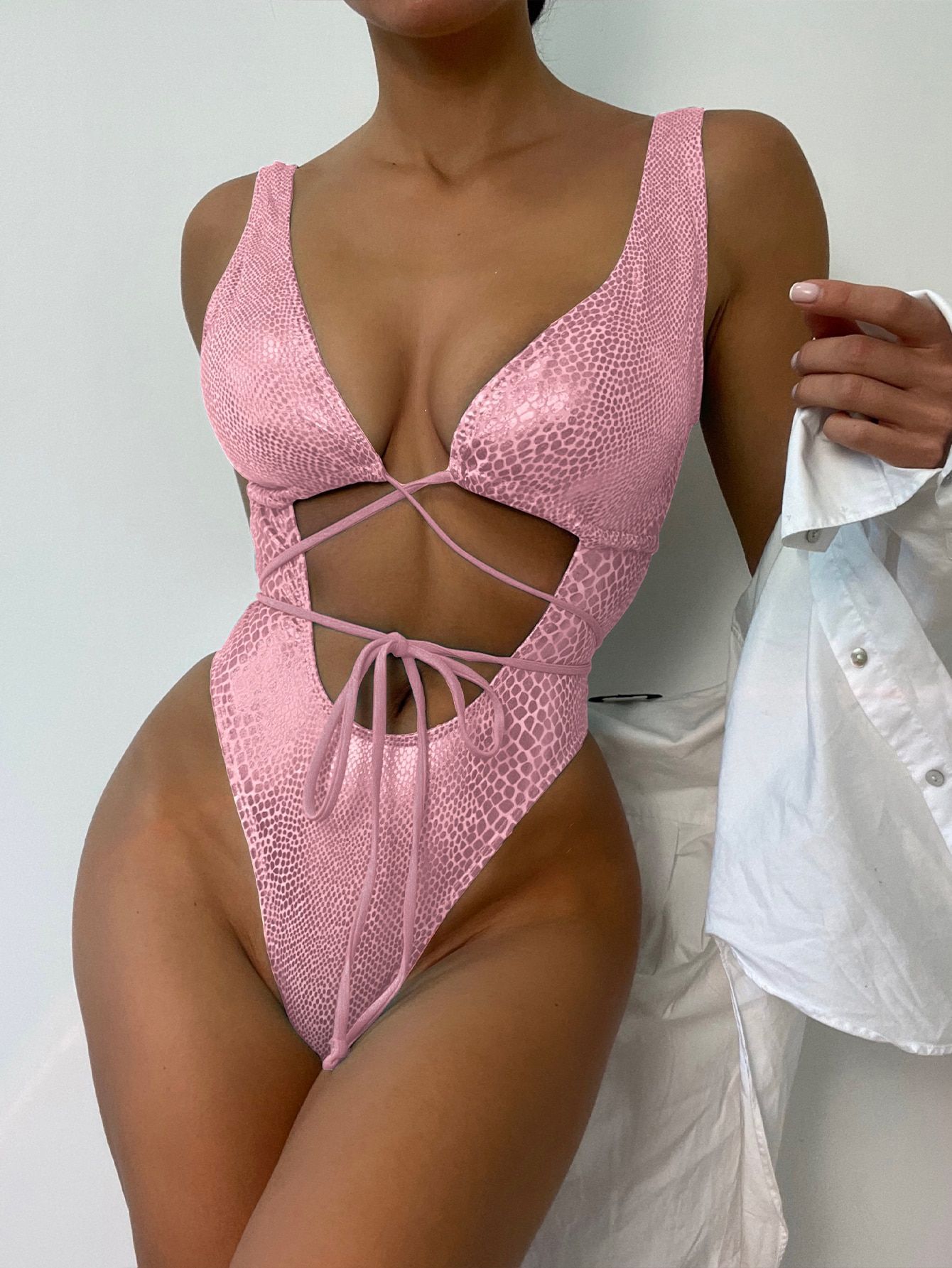 Eleganter Strappy Badeanzug für Strand & Pool