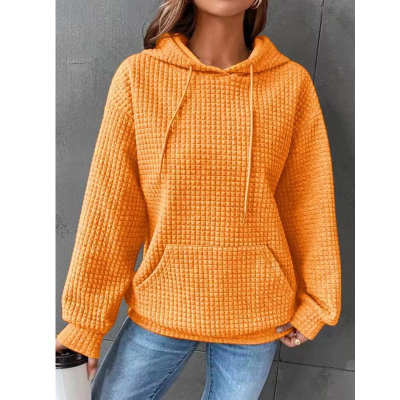 Lässiger Waffle-Hoodie Damen Perfekt für Frühling und Alltag