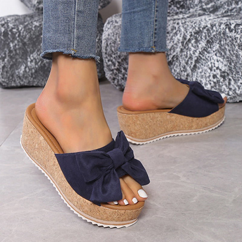 Leoparden Print Wedge Slippers Sommer Chic Damen